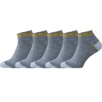 5 Paar Arbeitssocken Socken Baumwolle WORKER Socks kurz Grösse 43-46 grau