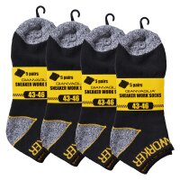 5 Paar Arbeitssocken Socken Baumwolle WORKER Socks kurz Grösse 39-42 schwarz