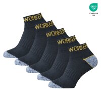 5 Paar Arbeitssocken Socken Baumwolle WORKER Socks kurz Grösse 43-46 schwarz