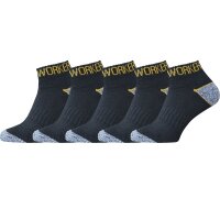 5 Paar Arbeitssocken Socken Baumwolle WORKER Socks kurz Grösse 43-46 schwarz