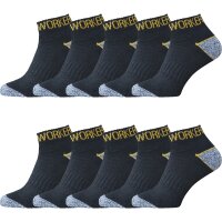 5 Paar Arbeitssocken Socken Baumwolle WORKER Socks kurz Grösse 43-46 schwarz