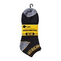 5 Paar Arbeitssocken Socken Baumwolle WORKER Socks kurz Grösse 43-46 schwarz