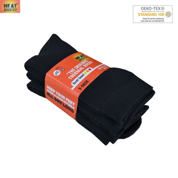 Thermosocken mit Frottee 3er Pack 41-46  schwarz Unisex HEAT BOOSTER®