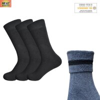 Thermosocken mit Frottee 3er Pack 41-46  schwarz Unisex HEAT BOOSTER®